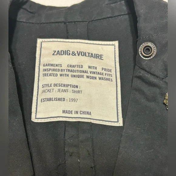 Zadig & Voltaire Virginia Grunge Military Skull Utility Jacket - Picture 9 of 11